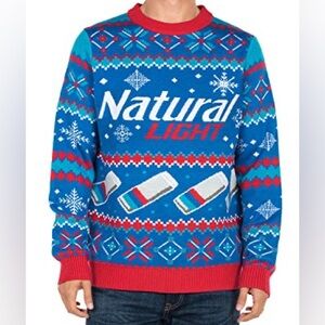 NWOT Natty Light Ugly Christmas Sweater